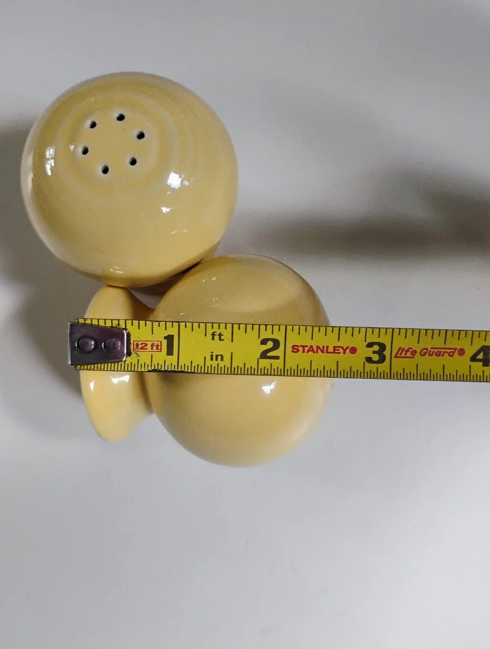 Vintage Fiestaware Pale Yellow Salt & Pepper Shakers Round Ball Style '94 Unused